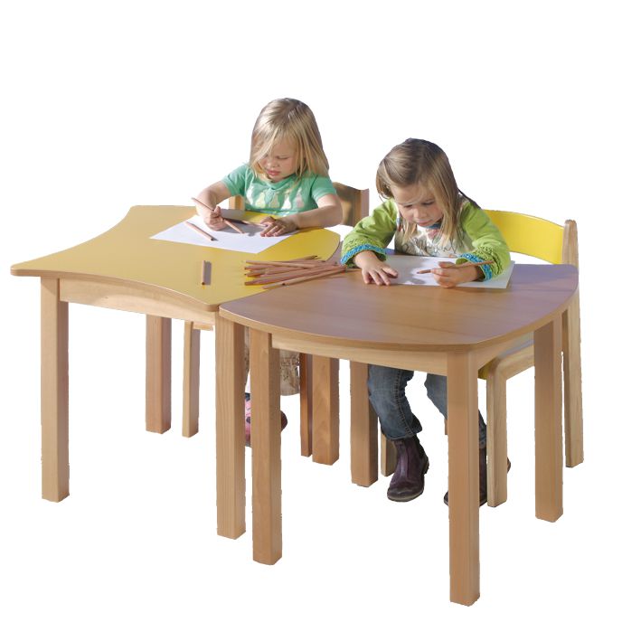 Quadratwellentisch Holzgestell, 12 Dekore, 7 Höhen